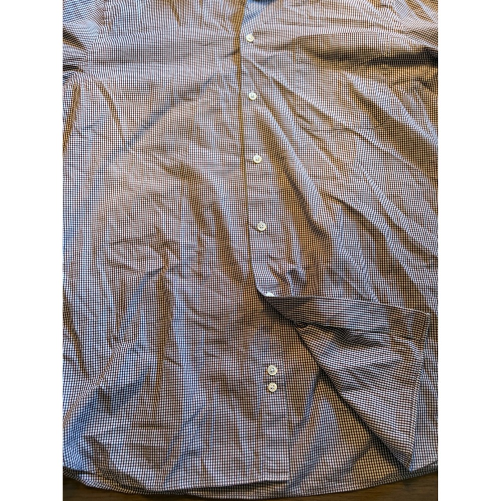Ike Behar New York Mens 120s Two Ply Gingham Dress Shirt White Long Sleeve - Picture 11 of 11
